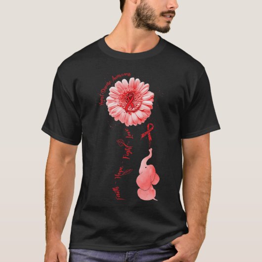信仰希望ファイトラブハート病認識度 Tシャツ (正面)