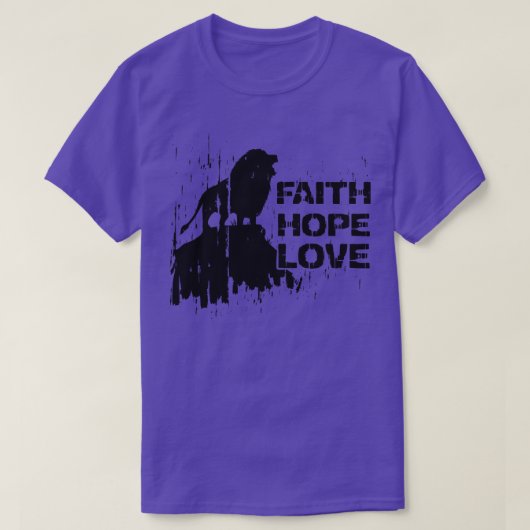 信仰希望ライオンイエスバイブル信教 Tシャツ (デザイン正面)