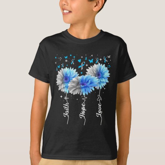 信仰希望ラブかわいいデイジー糖尿病認識度ギフト Tシャツ (正面)