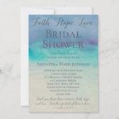 信仰希望ラブウォーターカラーエレガントブライダルシャワー 招待状 (正面)
