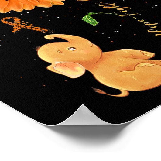 信仰希望ラブエレファントヒマワリ白血病 ポスター (角)