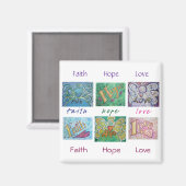 信仰希望ラブエンジェルワードコラージマグネット マグネット (正面/裏面)