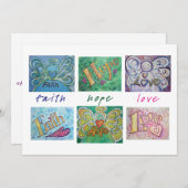 信仰希望ラブエンジェルワードコラージュ招待状 招待状 (正面/裏面)