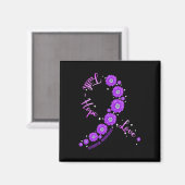 信仰希望ラブオーバードーズ認識度リボンフラワーW マグネット (正面/裏面)