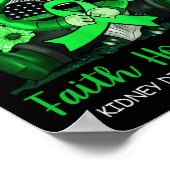 信仰希望ラブキドニー病認識度格言Gre ポスター (角)