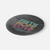 信仰希望ラブクリスチャン聖書聖句レトロ ペーパープレート (アングル)