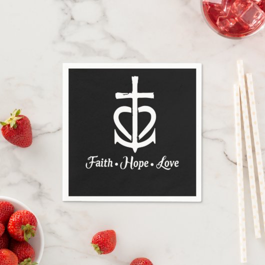 信仰希望ラブクロスいかりハートイエス スタンダードカクテルナプキン (インサイチュ)