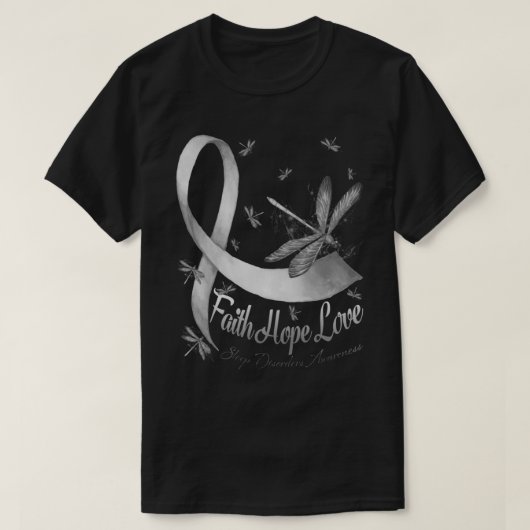 信仰希望ラブスリープ障害認識度ドラゴンフル Tシャツ (デザイン正面)