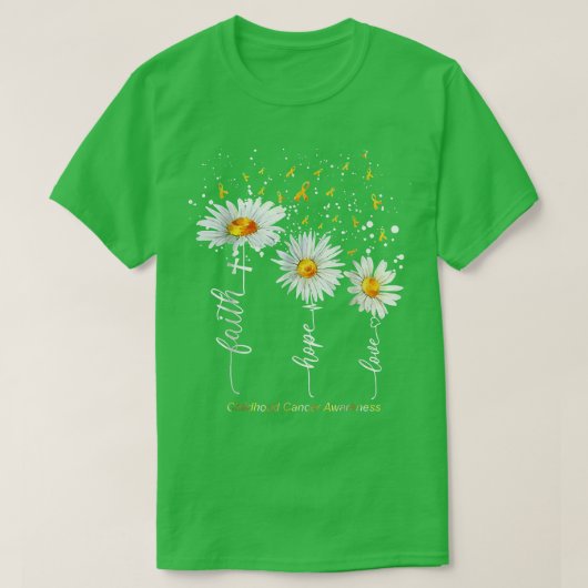 信仰希望ラブデイジーチャスティアン小児癌A Tシャツ (デザイン正面)