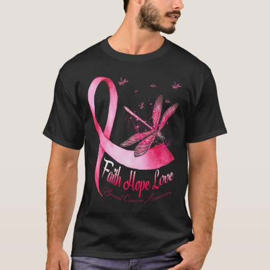 信仰希望ラブトンフライ乳がん認識度 Tシャツ (正面)