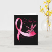 信仰希望ラブドラゴンフライピンクリボン胸カンス カード (黄色い花)