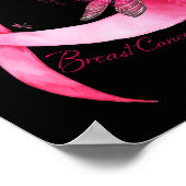 信仰希望ラブドラゴンフライピンクリボン胸カンス ポスター (角)