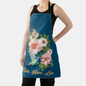 信仰希望ラブハミングバード写真バードプリント エプロン (インサイチュ)