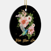 信仰希望ラブハミングバード写真バードプリント セラミックオーナメント (右)