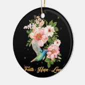 信仰希望ラブハミングバード写真バードプリント セラミックオーナメント (左)