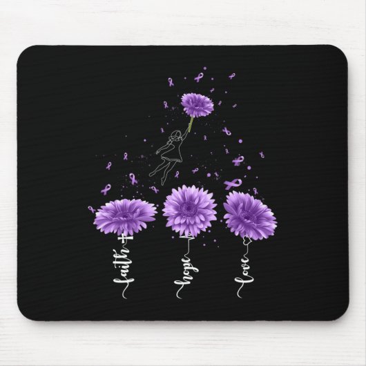 信仰希望ラブパープルサンフラワーオーバードーズ待ち マウスパッド (正面)