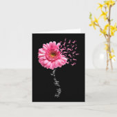 信仰希望ラブピンクリボンデイジー花乳房C カード (黄色い花)