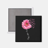 信仰希望ラブピンクリボンデイジー花乳房C マグネット (正面/裏面)