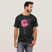 信仰希望ラブピンクリボンデイジー花乳房Ca Tシャツ (正面フル)