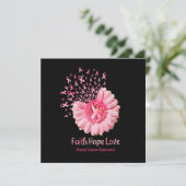 信仰希望ラブピンクリボンヒマワリ乳房カンス 招待状 (スタンド正面)