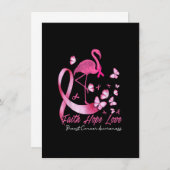 信仰希望ラブフラミンゴ乳がん認識度P 招待状 (正面/裏面)