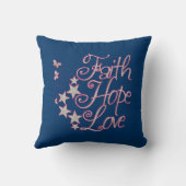 信仰希望ラブホットピンクグレーネイビーブルー クッション (裏面)