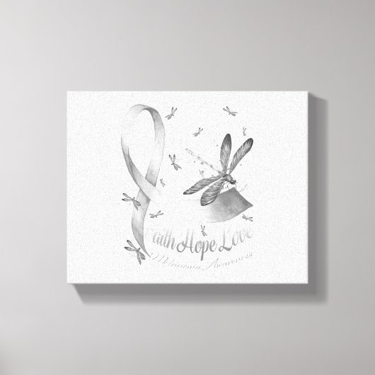 信仰希望ラブメラノーマ認識度トンフライ キャンバスプリント (正面)