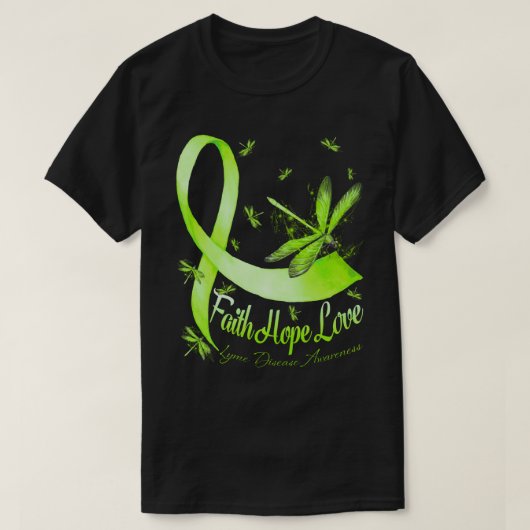 信仰希望ラブライム病認識度トンフライ Tシャツ (デザイン正面)