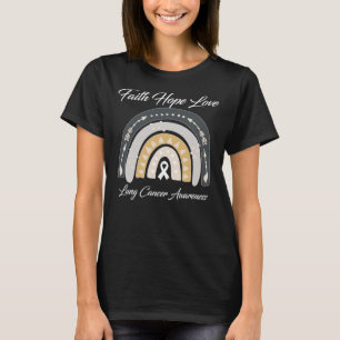 信仰希望ラブローンガン認識度ホワイトリボン Tシャツ