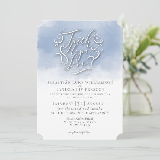 信仰希望ラブ結婚式招待状 |天国送信 招待状 (スタンド正面)