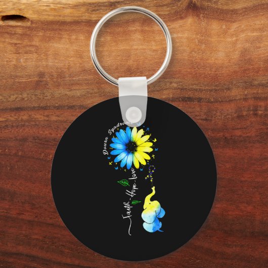 信仰希望ラブ認識度ダウン症候群ザ・ブルー キーホルダー (正面)