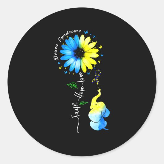 信仰希望ラブ認識度ダウン症候群ザ・ブルー ラウンドシール (正面)