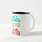信仰希望ラヴ引用文フォーライフ感動的ターク ツートーンマグカップ (正面右)