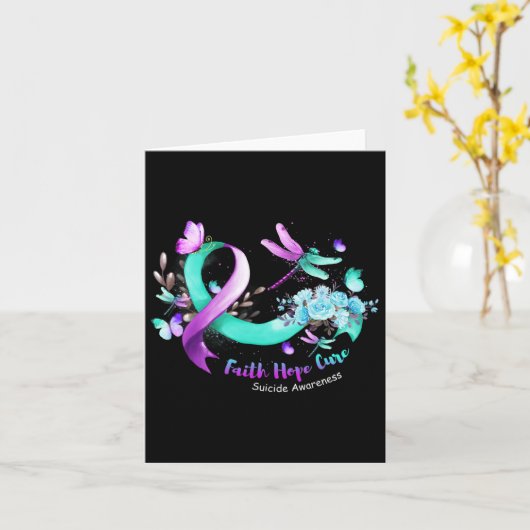 信仰希望Cure Dragonfly自殺防止アウェア カード (黄色い花)