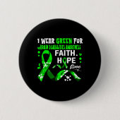 信仰希望Love I衣服グリーン脳障害 缶バッジ (正面)