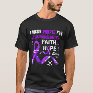 信仰希望Love I衣服紫色の頭蓋骨滑化症 Tシャツ