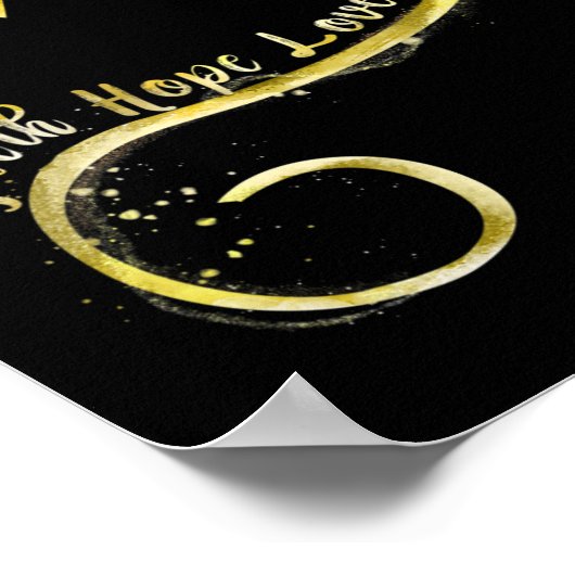 信仰希望Love Yellow Ribbon幼少期がん阿波 ポスター (角)