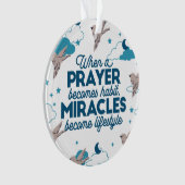 信仰引用文と鳥柄 オーナメント (正面)