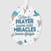 信仰引用文と鳥柄 オーナメント (正面)