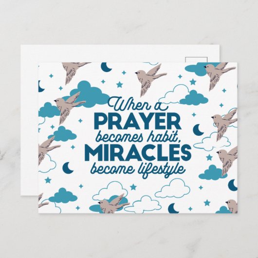 信仰引用文と鳥柄 シーズンポストカード (正面/裏面)