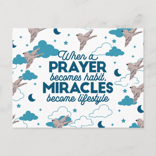 信仰引用文と鳥柄 シーズンポストカード (正面)