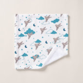 信仰引用文と鳥柄 バスタオルセット (ウォッシュタオル)