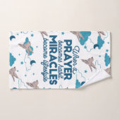 信仰引用文と鳥柄 バスタオルセット (ハンドタオル)