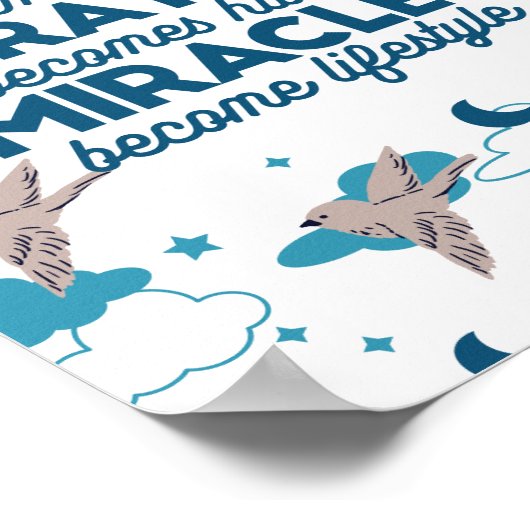 信仰引用文と鳥柄 ポスター (角)