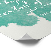 信仰引用文アート、信仰聖なる書物、 経典アートヘブル11:1 ポスター (角)