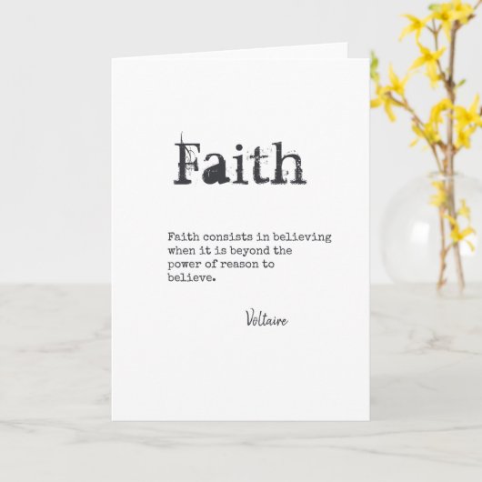 信仰引用文ギフトタイプライターフォントカスタマイズ カード (黄色い花)