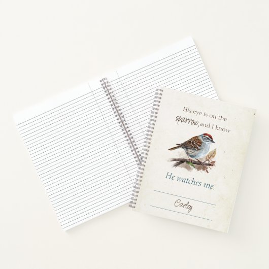 信仰引用文彼の目はスパローの水色に ノートブック (内部)