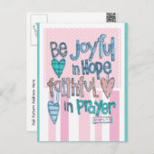 信仰心のピンク色のはがきで喜ばしい ポストカード (正面/裏面)