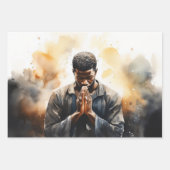 信仰心:黒人の敬虔な献身 ラッピングペーパーシート (正面2)