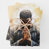 信仰心:黒人の敬虔な献身 ラッピングペーパーシート (インサイチュ)